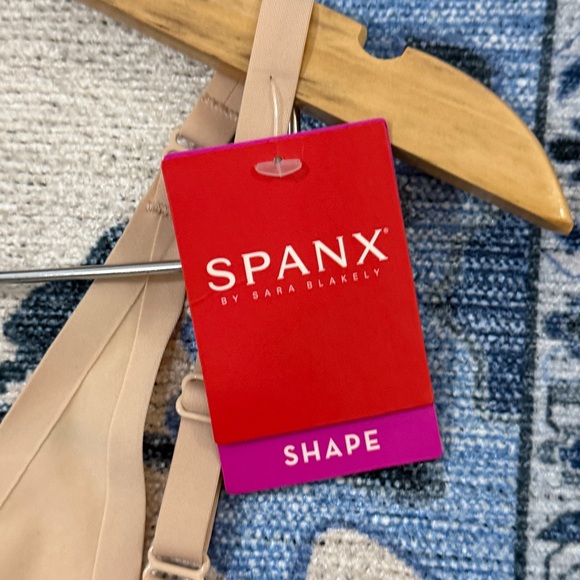 Spanx Thinstincts Open Bust Mid-Thigh Bodysuit Soft Nude XL - Picture 4 of 12